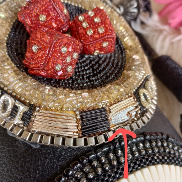 Mary Frances Beaded Las Vegas Casino and Dice Novelty Bag - Picture 5 of 16